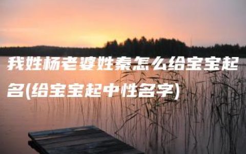 我姓杨老婆姓秦怎么给宝宝起名(给宝宝起中性名字)