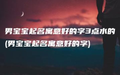 男宝宝起名寓意好的字3点水的(男宝宝起名寓意好的字)