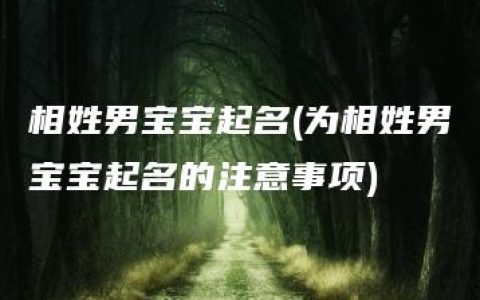 相姓男宝宝起名(为相姓男宝宝起名的注意事项)