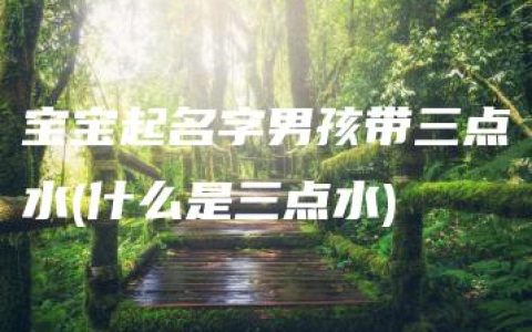 宝宝起名字男孩带三点水(什么是三点水)