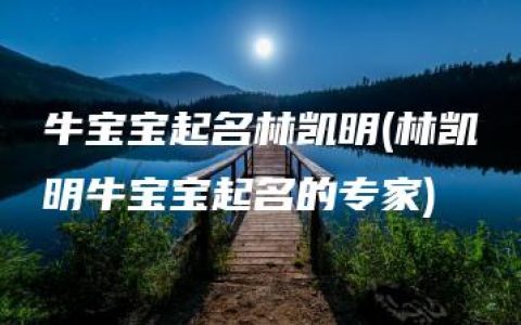 牛宝宝起名林凯明(林凯明牛宝宝起名的专家)