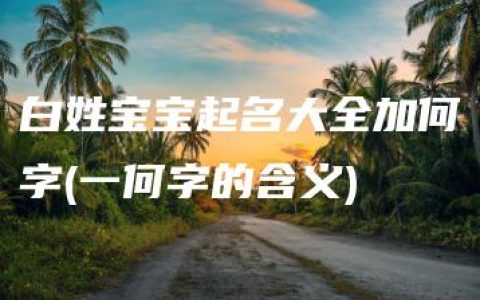 白姓宝宝起名大全加何字(一何字的含义)