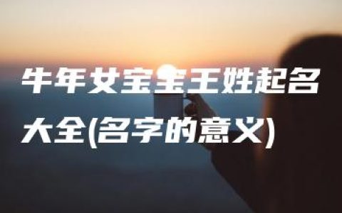 牛年女宝宝王姓起名大全(名字的意义)