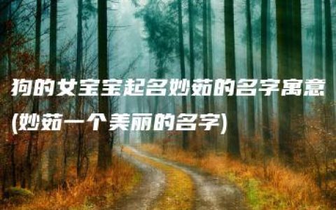 狗的女宝宝起名妙茹的名字寓意(妙茹一个美丽的名字)