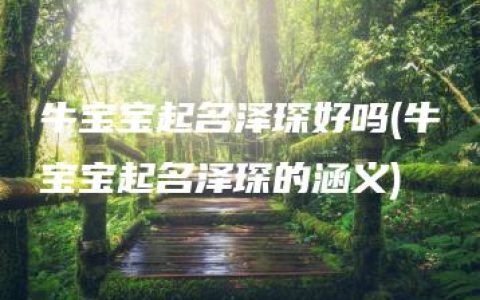 牛宝宝起名泽琛好吗(牛宝宝起名泽琛的涵义)