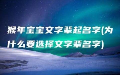 猴年宝宝文字辈起名字(为什么要选择文字辈名字)