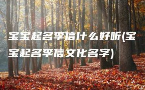 宝宝起名李信什么好听(宝宝起名李信文化名字)