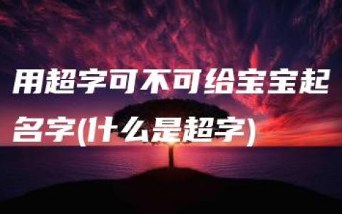 用超字可不可给宝宝起名字(什么是超字)