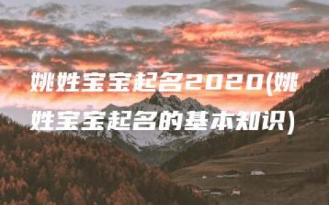 姚姓宝宝起名2020(姚姓宝宝起名的基本知识)