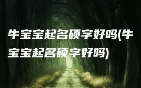 牛宝宝起名硕字好吗(牛宝宝起名硕字好吗)