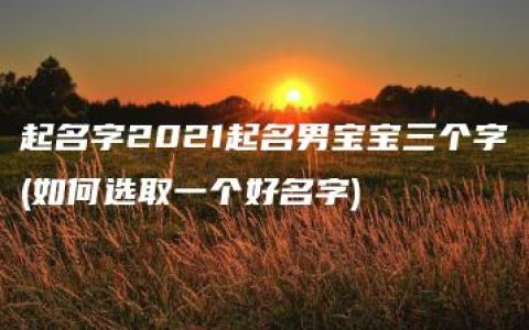 起名字2021起名男宝宝三个字(如何选取一个好名字)