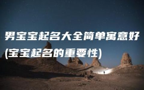 男宝宝起名大全简单寓意好(宝宝起名的重要性)