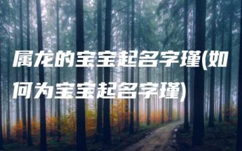 属龙的宝宝起名字瑾(如何为宝宝起名字瑾)