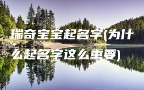 瑞奇宝宝起名字(为什么起名字这么重要)