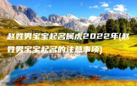 赵姓男宝宝起名属虎2022年(赵姓男宝宝起名的注意事项)