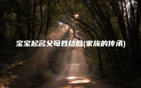 宝宝起名父母姓结合(家族的传承)