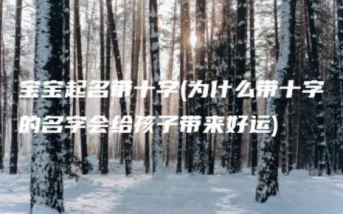 宝宝起名带十字(为什么带十字的名字会给孩子带来好运)