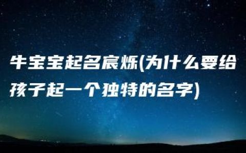 牛宝宝起名宸烁(为什么要给孩子起一个独特的名字)