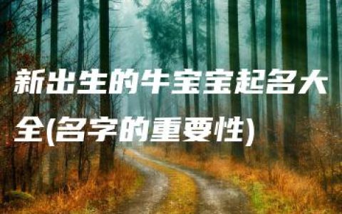 新出生的牛宝宝起名大全(名字的重要性)