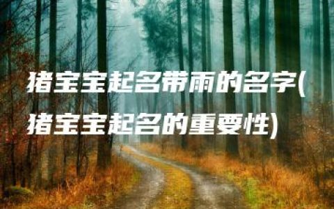 猪宝宝起名带雨的名字(猪宝宝起名的重要性)