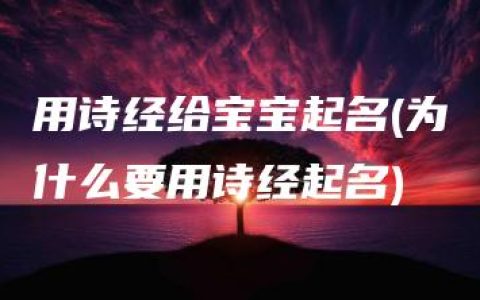 用诗经给宝宝起名(为什么要用诗经起名)