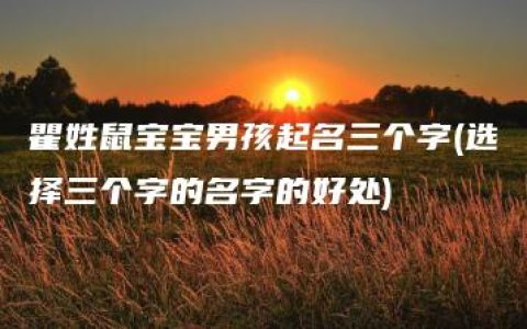 瞿姓鼠宝宝男孩起名三个字(选择三个字的名字的好处)