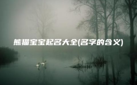 熊猫宝宝起名大全(名字的含义)