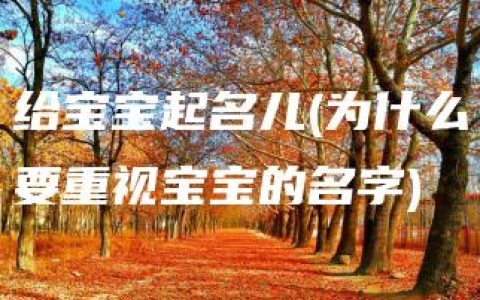 给宝宝起名儿(为什么要重视宝宝的名字)