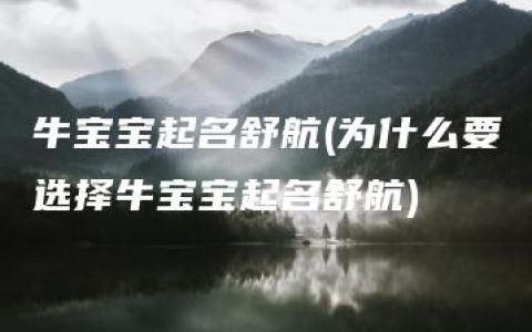 牛宝宝起名舒航(为什么要选择牛宝宝起名舒航)