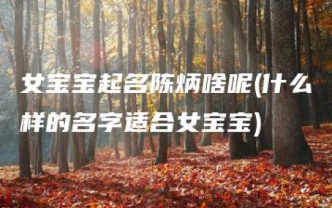 女宝宝起名陈炳啥呢(什么样的名字适合女宝宝)