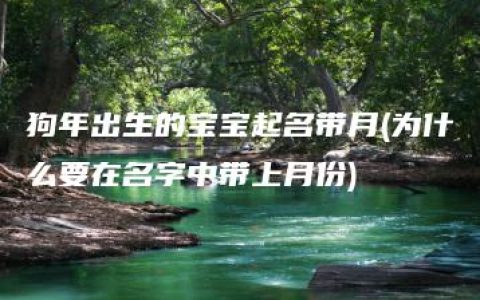 狗年出生的宝宝起名带月(为什么要在名字中带上月份)