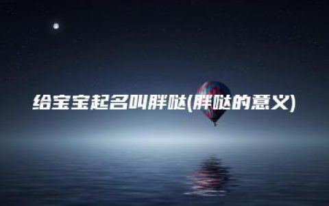 给宝宝起名叫胖哒(胖哒的意义)