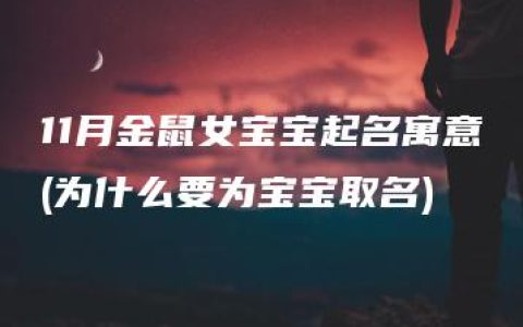 11月金鼠女宝宝起名寓意(为什么要为宝宝取名)