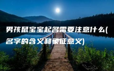 男孩鼠宝宝起名需要注意什么(名字的含义和象征意义)