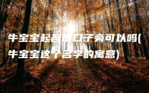 牛宝宝起名带口子旁可以吗(牛宝宝这个名字的寓意)