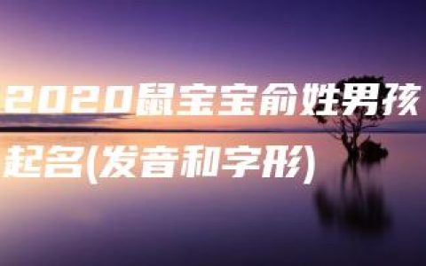 2020鼠宝宝俞姓男孩起名(发音和字形)