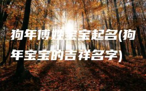 狗年傅姓宝宝起名(狗年宝宝的吉祥名字)