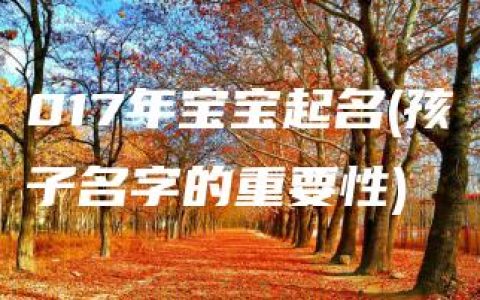 017年宝宝起名(孩子名字的重要性)