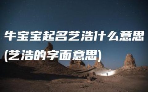 牛宝宝起名艺浩什么意思(艺浩的字面意思)