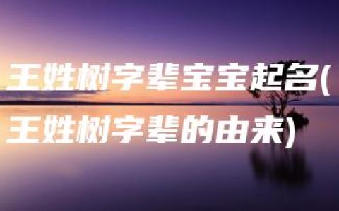 王姓树字辈宝宝起名(王姓树字辈的由来)