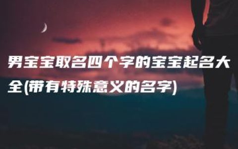 男宝宝取名四个字的宝宝起名大全(带有特殊意义的名字)