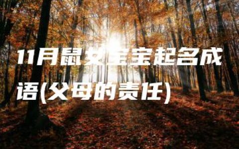 11月鼠女宝宝起名成语(父母的责任)