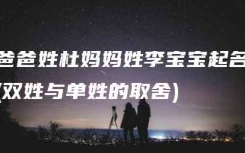 爸爸姓杜妈妈姓李宝宝起名(双姓与单姓的取舍)