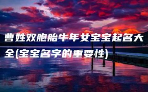 曹姓双胞胎牛年女宝宝起名大全(宝宝名字的重要性)