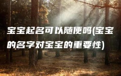 宝宝起名可以随便吗(宝宝的名字对宝宝的重要性)