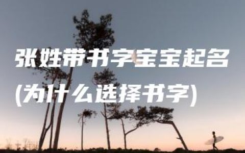 张姓带书字宝宝起名(为什么选择书字)