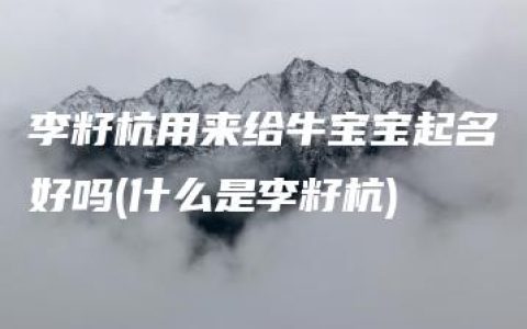 李籽杭用来给牛宝宝起名好吗(什么是李籽杭)