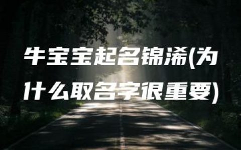 牛宝宝起名锦浠(为什么取名字很重要)