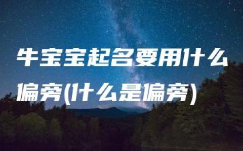 牛宝宝起名要用什么偏旁(什么是偏旁)