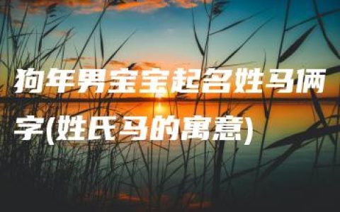 狗年男宝宝起名姓马俩字(姓氏马的寓意)